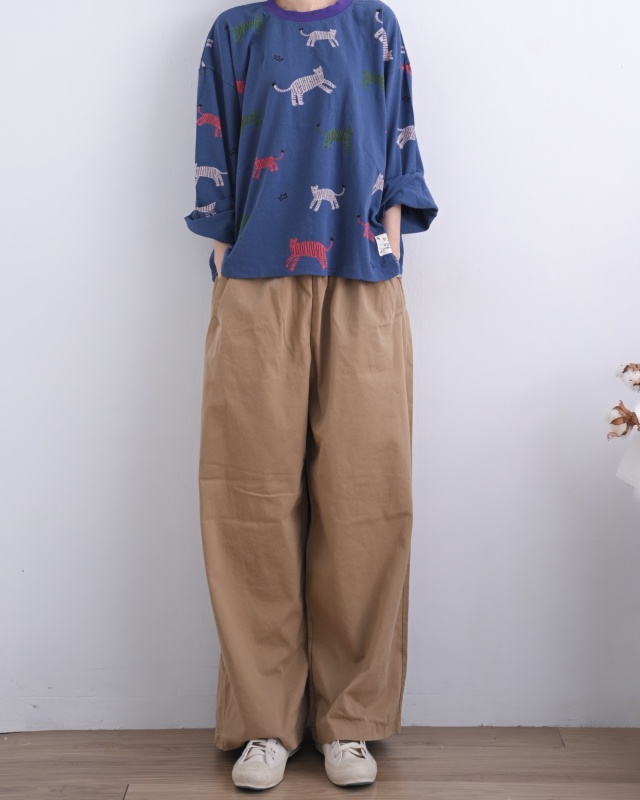韓 領配色老虎上衣 2色 size