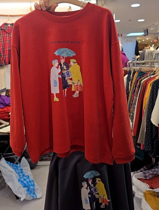 韓 一起撐傘上衣 3色 size