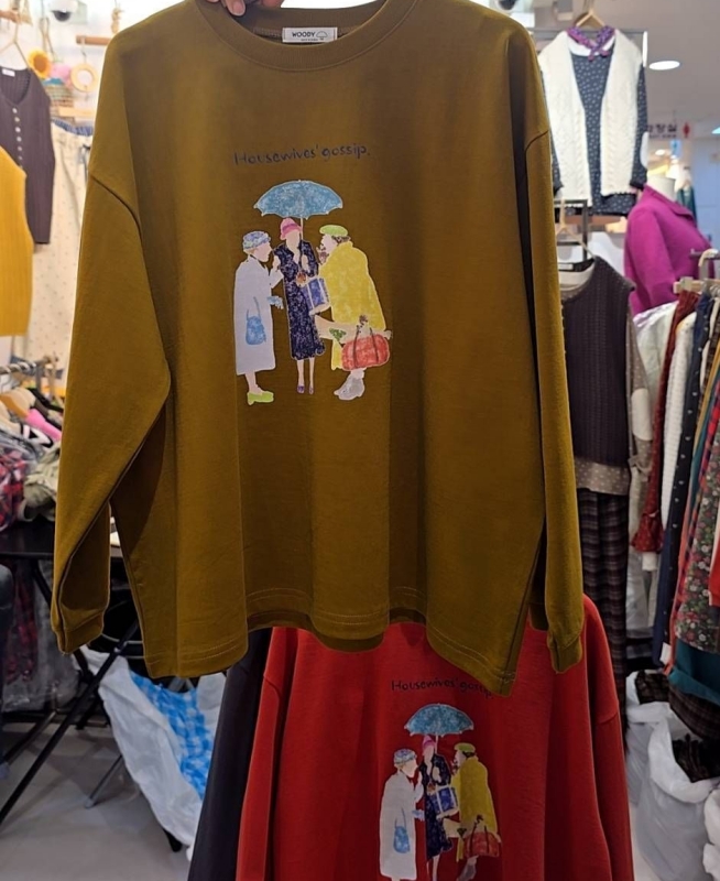 韓 一起撐傘上衣 3色 size