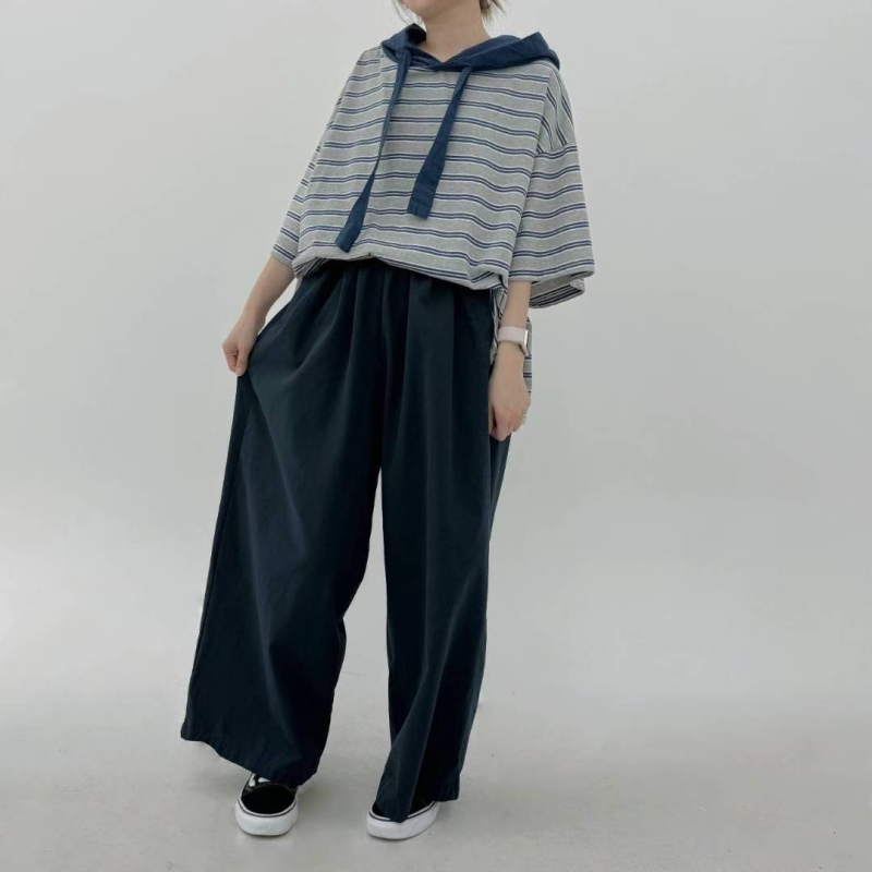 韓 配色連帽條文上衣 3色