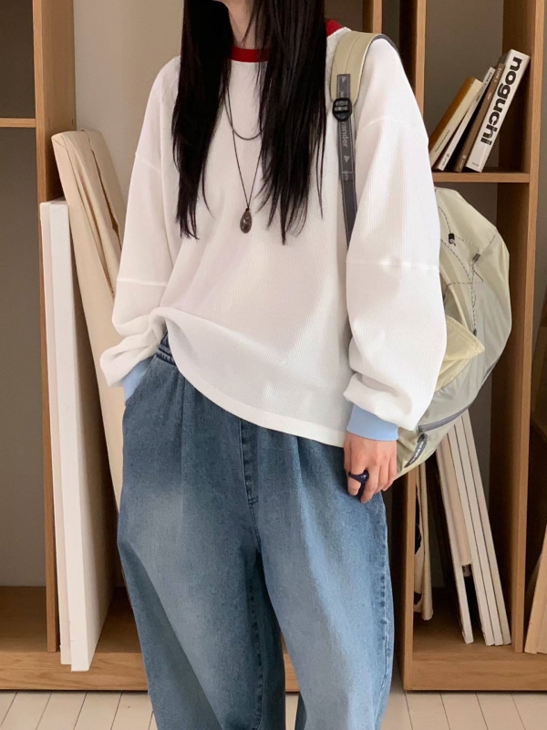 韓 領袖配色上衣 3色 size