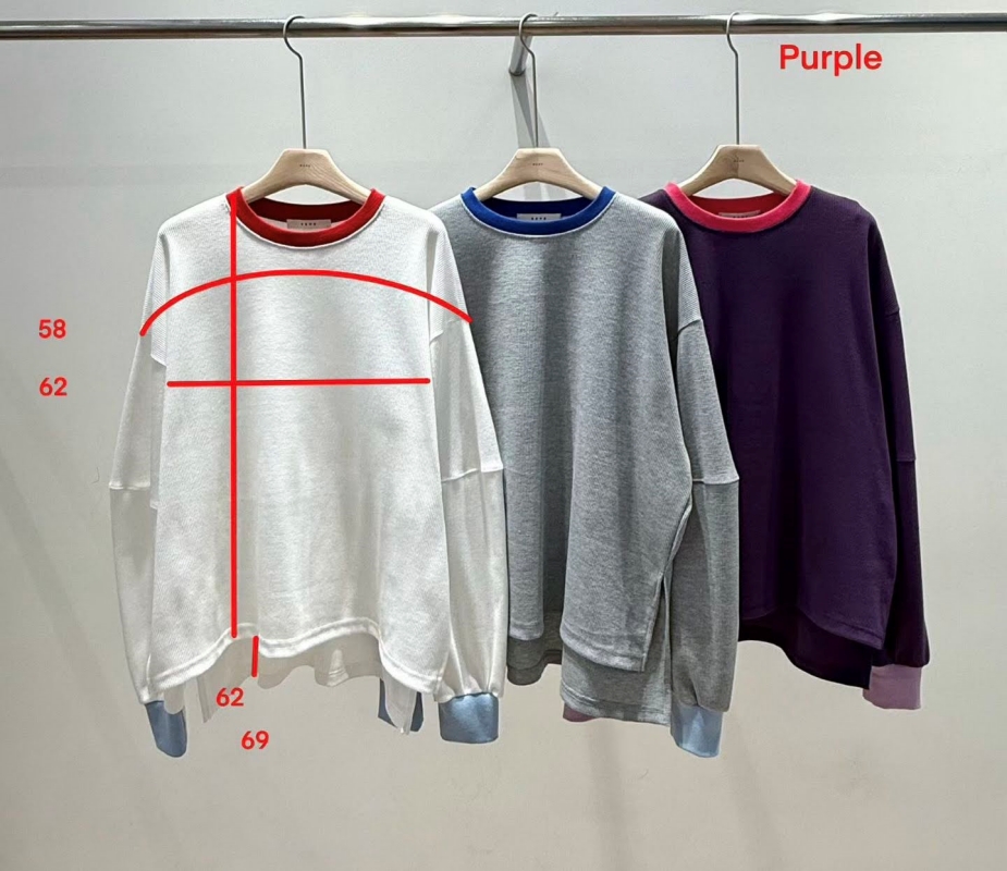 韓 領袖配色上衣 3色 size