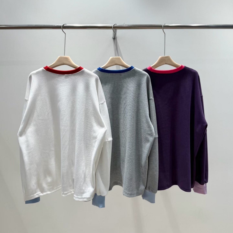 韓 領袖配色上衣 3色 size