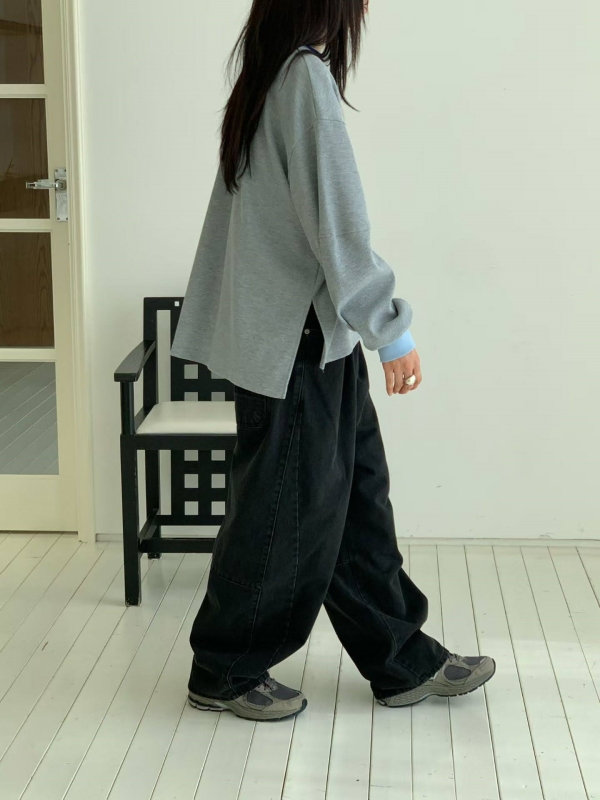 韓 領袖配色上衣 3色 size