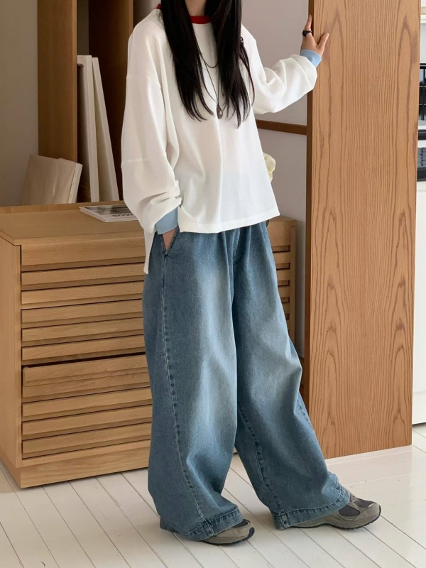 韓 領袖配色上衣 3色 size