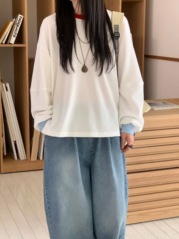 韓 領袖配色上衣 3色 size