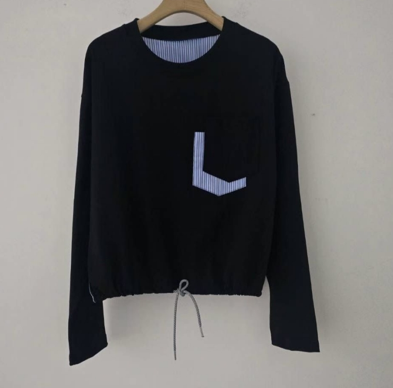 韓 配色雙口袋上衣 2色 size