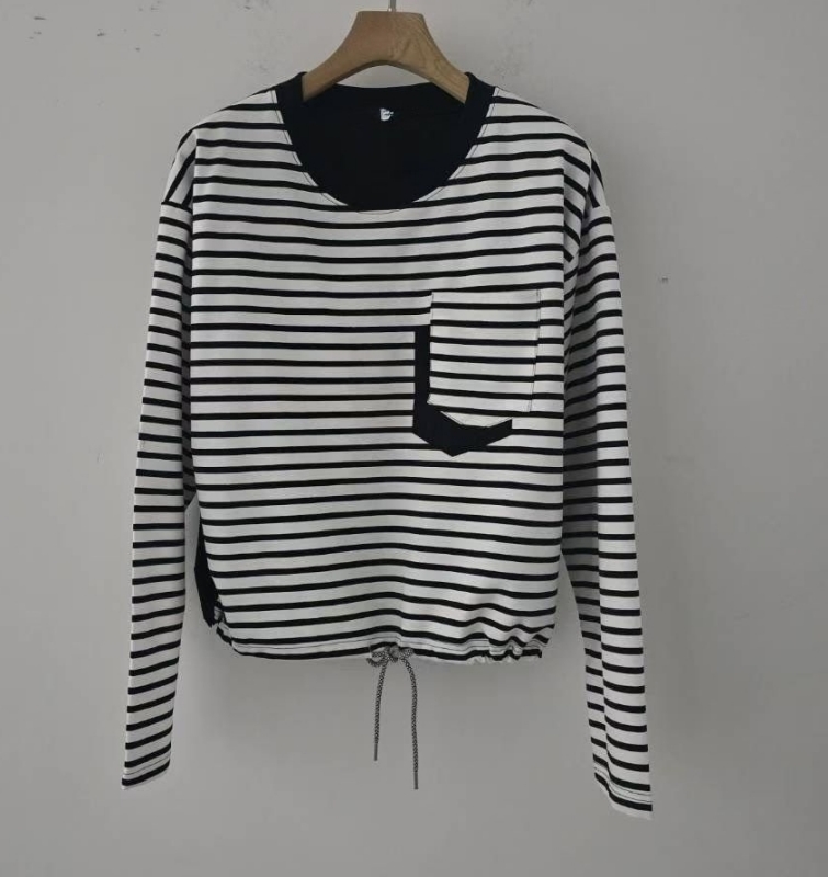 韓 配色雙口袋上衣 2色 size