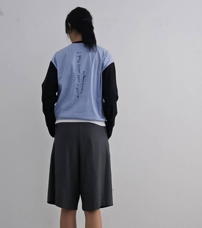 韓 配色雙口袋上衣 2色 size
