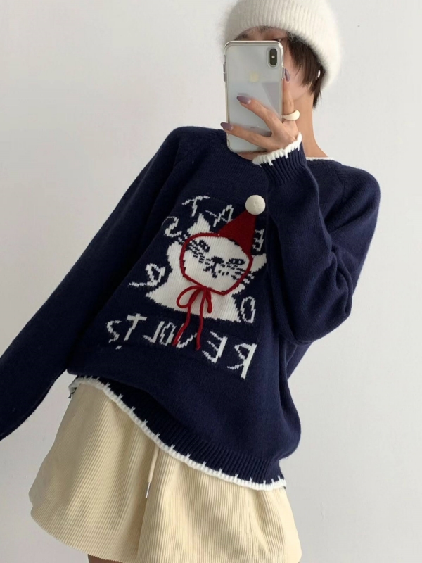韓 戴帽Q卯咪上衣 3色