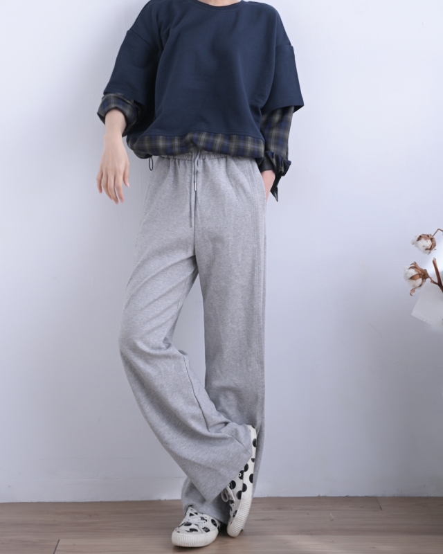 韓 接格紋假兩件式上衣 3色 size