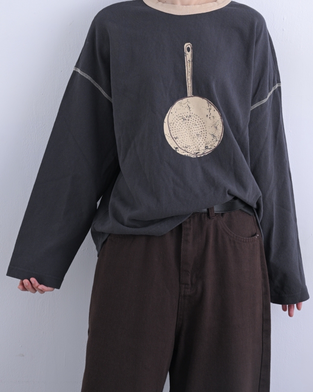 韓 平底鍋上衣 3色 size