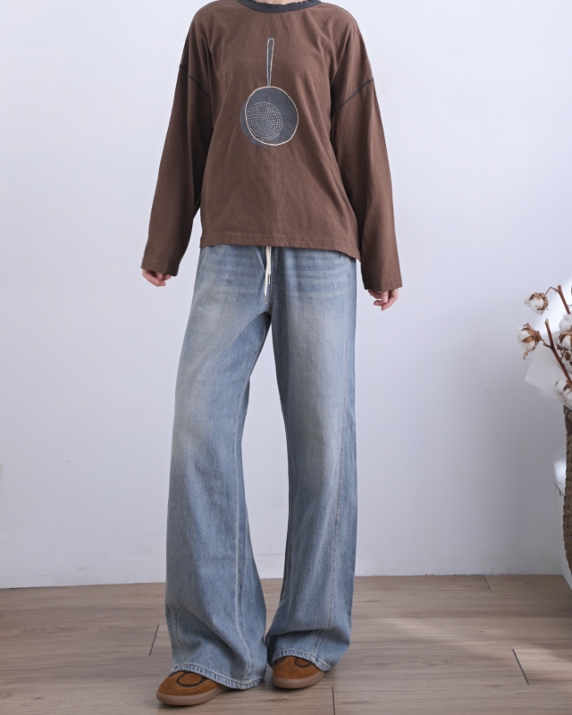 韓 平底鍋上衣 3色 size