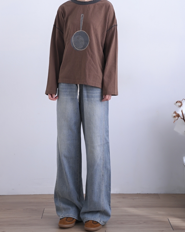 韓 平底鍋上衣 3色 size