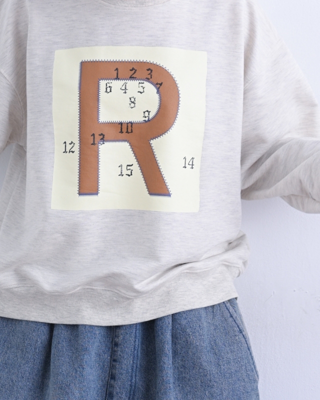 韓 大R數字上衣 2色 size