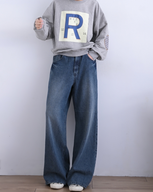 韓 大R數字上衣 2色 size