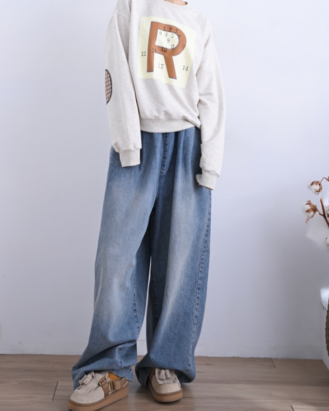 韓 大R數字上衣 2色 size