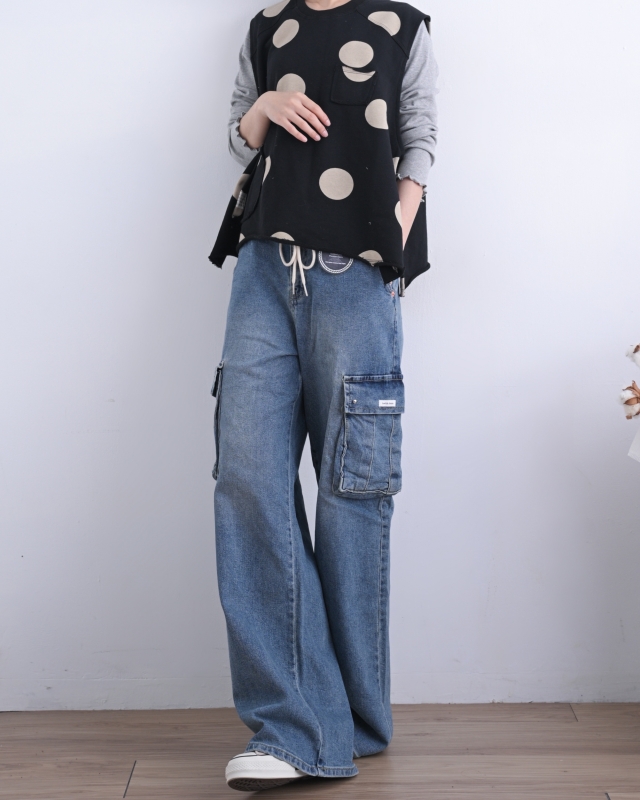 韓 粗坑條捲捲邊長袖上衣 7色 size