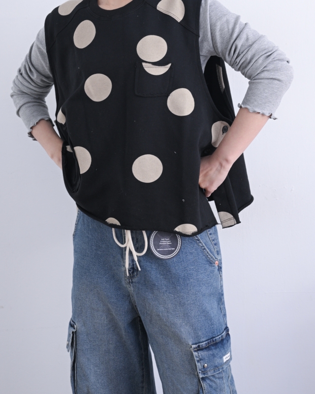 韓 粗坑條捲捲邊長袖上衣 7色 size