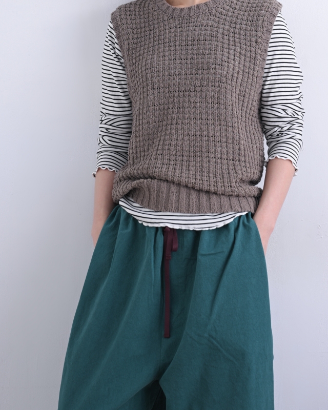 韓 粗坑條捲捲邊八分袖上衣 7色 size