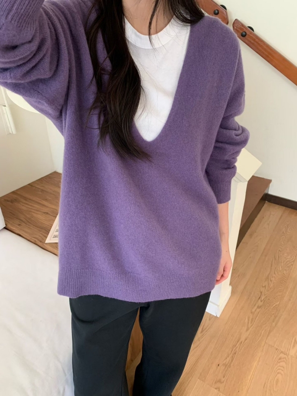 韓 大V素色上衣  3色