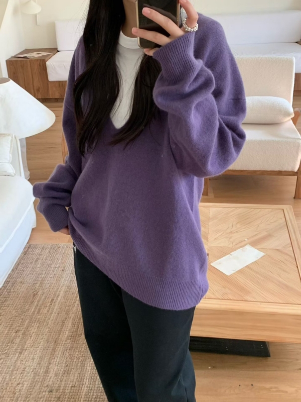 韓 大V素色上衣  3色