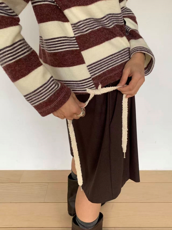 韓 下綁帶條文上衣 2色 size