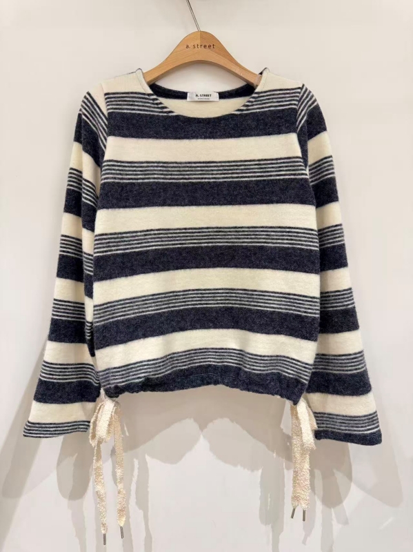 韓 下綁帶條文上衣 2色 size