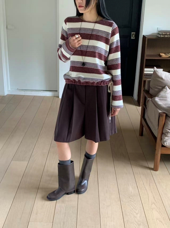 韓 下綁帶條文上衣 2色 size