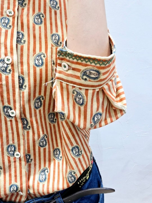 韓 變形蟲印花襯衫 size