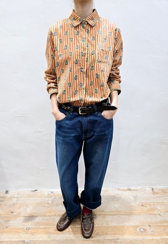 韓 變形蟲印花襯衫 size