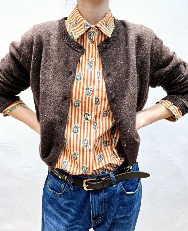 韓 變形蟲印花襯衫 size