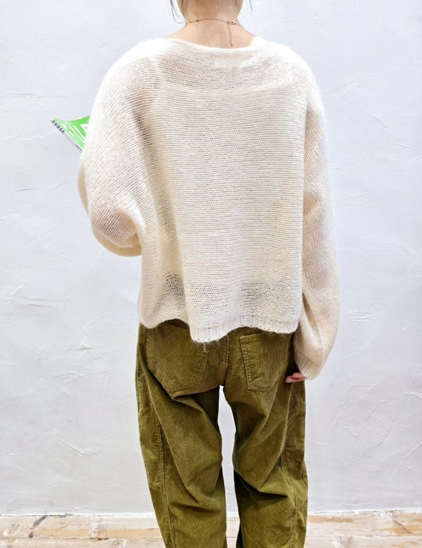 韓 編織寬領上衣 2色