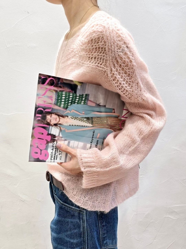 韓 編織寬領上衣 2色