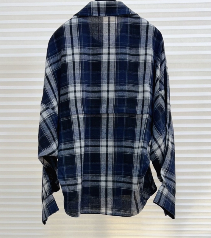 韓 白線格文襯衫 2色 size