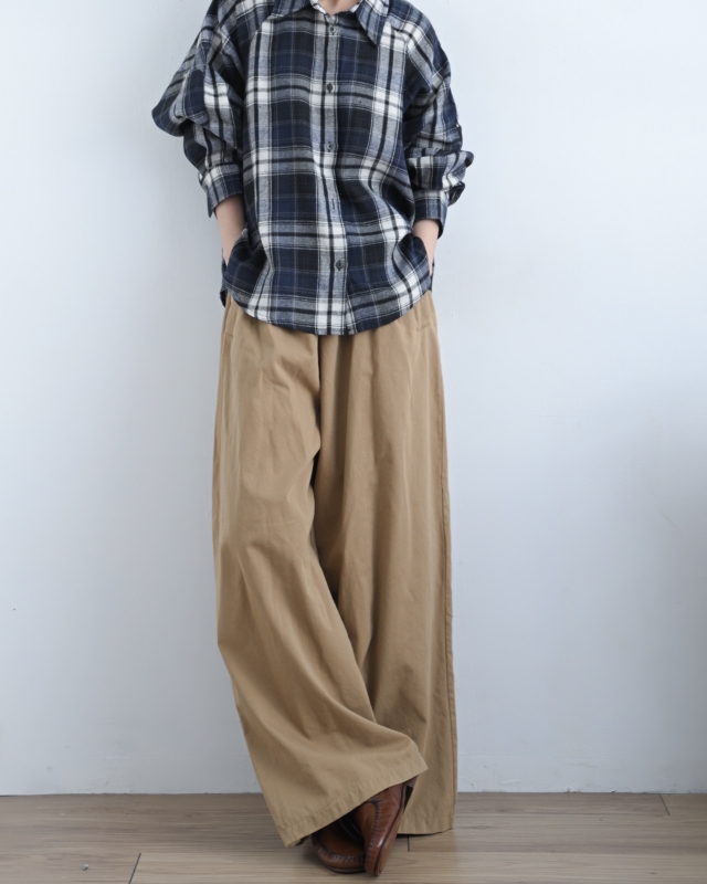 韓 白線格文襯衫 2色 size