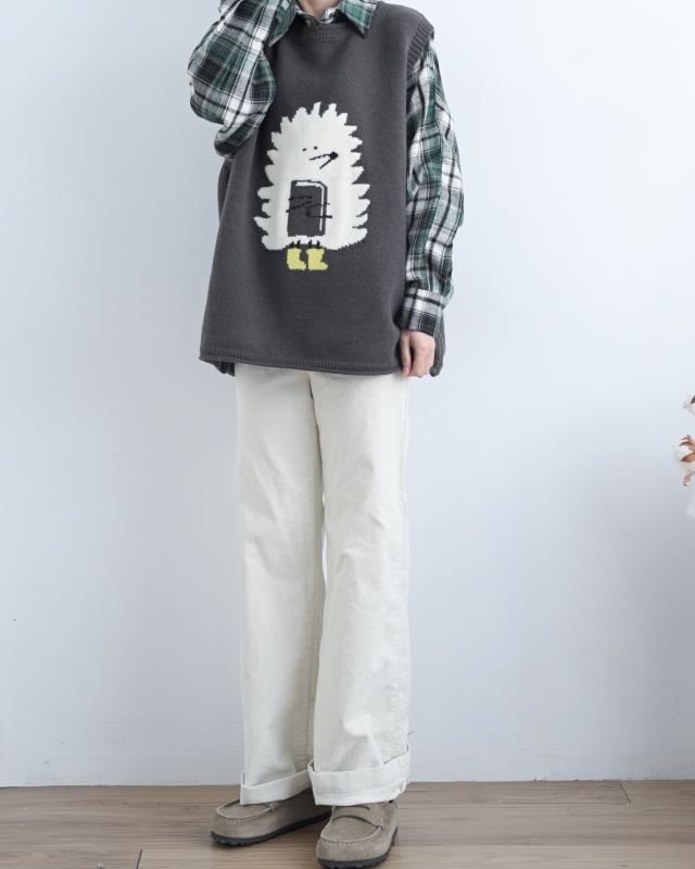 韓 白線格文襯衫 2色 size