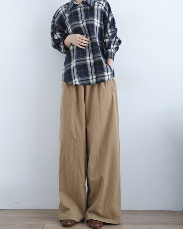 韓 白線格文襯衫 2色 size