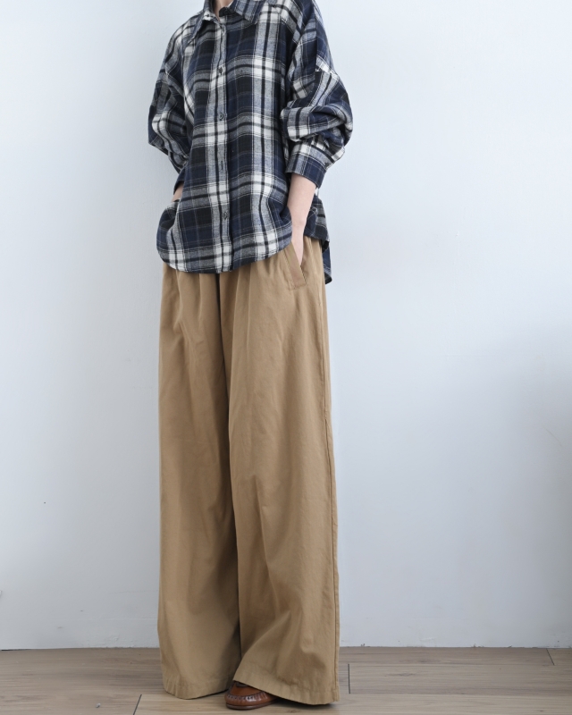 韓 白線格文襯衫 2色 size