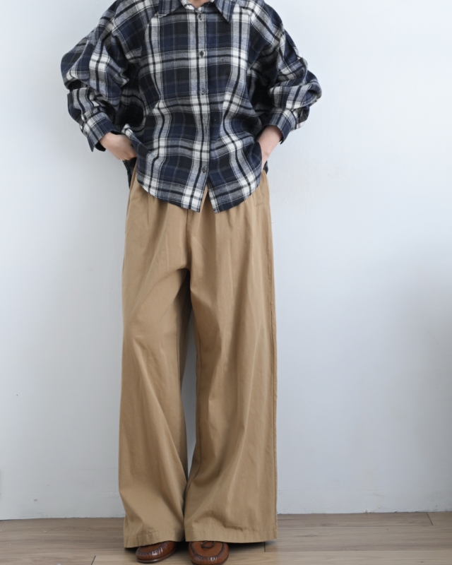 韓 白線格文襯衫 2色 size