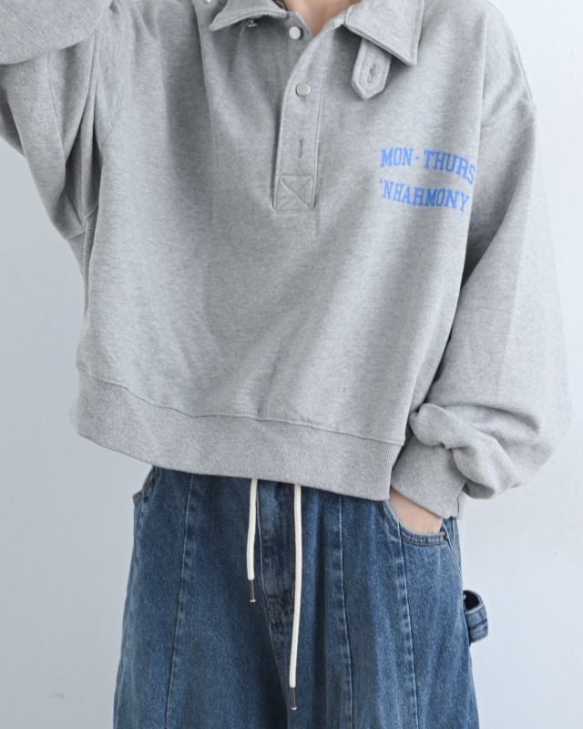 韓 小釦半襟上衣 size