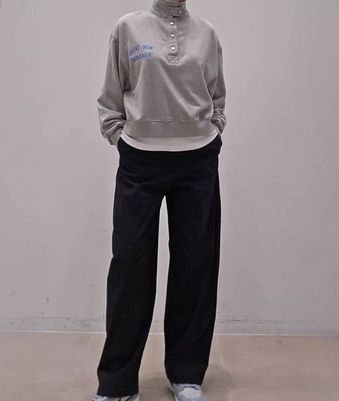 韓 小釦半襟上衣 size