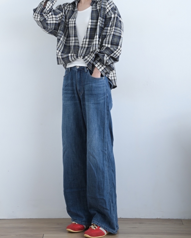 韓 兩件式格文襯衫 2色 size