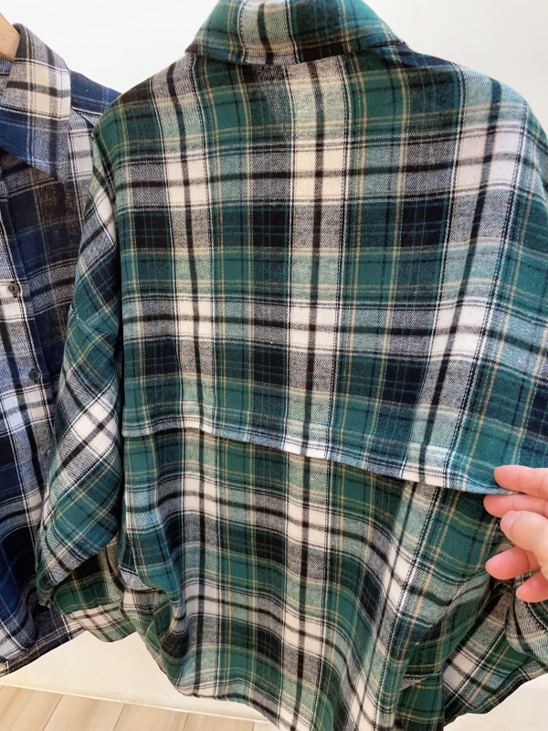 韓 兩件式格文襯衫 2色 size