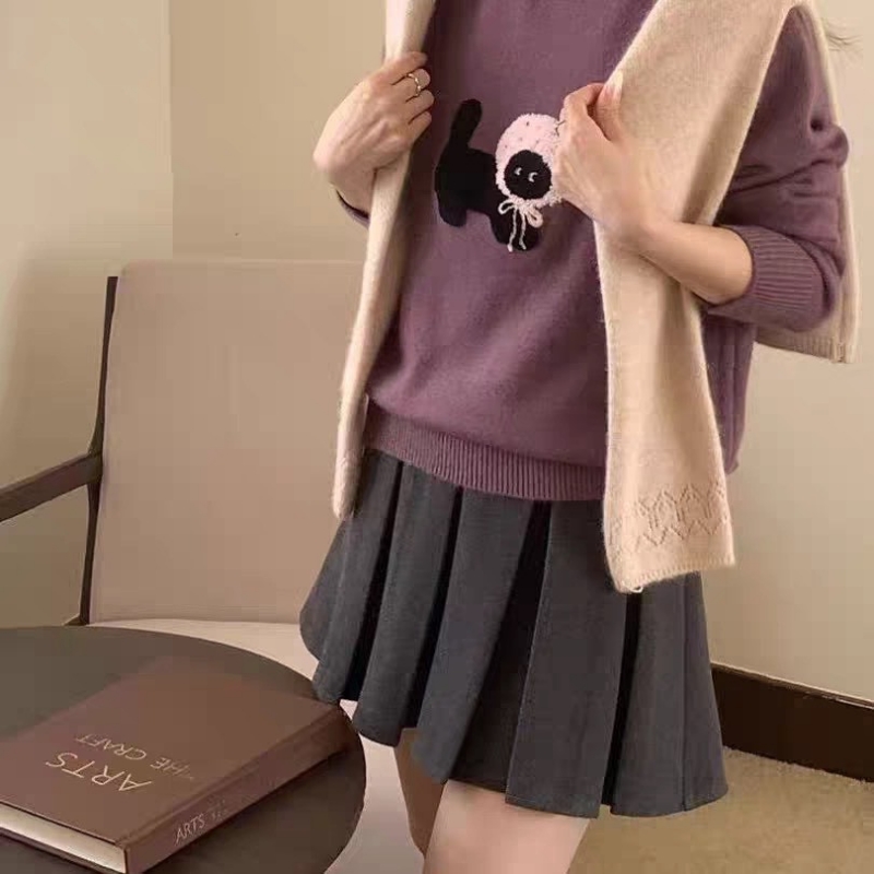 韓 戴毛帽小黑咪 5色 size