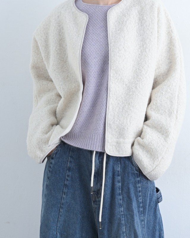 韓 毛料小口袋上衣 3色 size