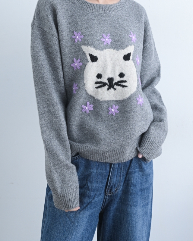 韓 小花與咪上衣 3色 size