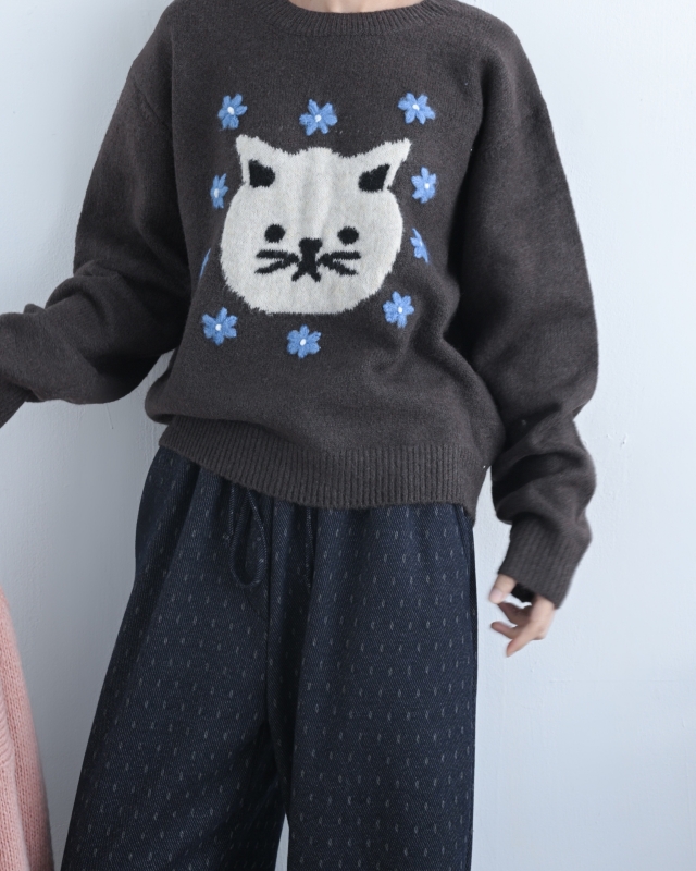 韓 小花與咪上衣 3色 size