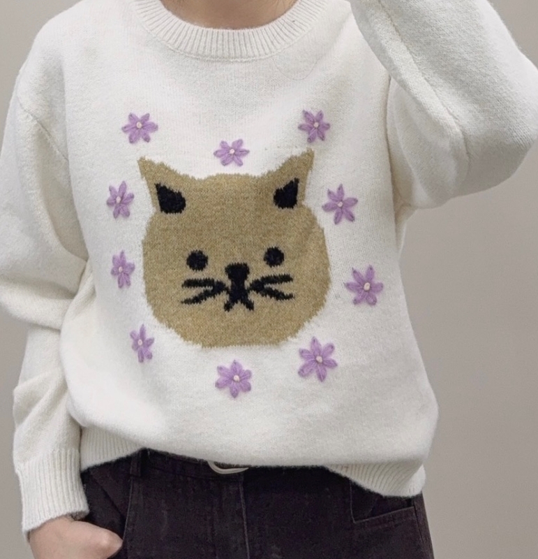 韓 小花與咪上衣 3色 size