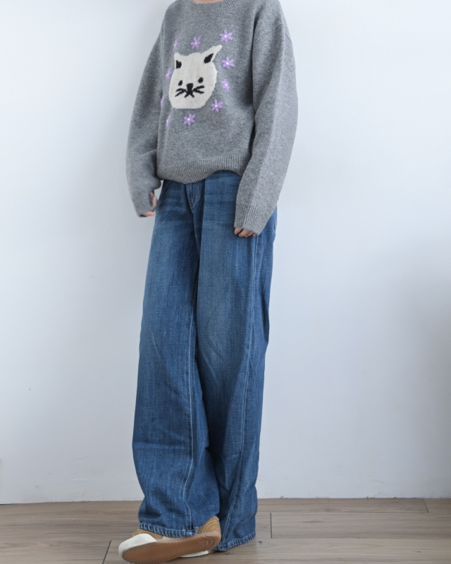 韓 小花與咪上衣 3色 size